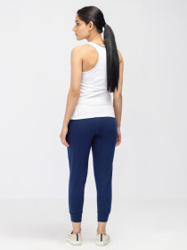 Women's Navy Blue Basic Cropped Joggers