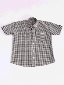 Dexter Black/White Checked Cotton Shirt For Boys