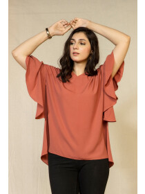Sclothers Georgette Flared Sleeves Top