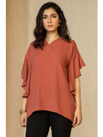 Sclothers Georgette Flared Sleeves Top