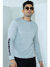 Sclothers Fleece Grey Graphic Sweatshirt