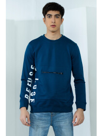 Terry Blue Graphic Sweatshirt