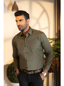 Sclothers Cotton Olive Formal Shirt