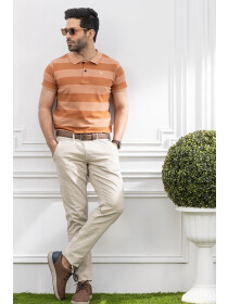 Combed Cotton Sandstone Yarn-Dyed Polo Shirt
