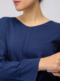 Women's Navy Kimono Sleeve Tunic Shirt