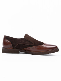 Men Brown Wingtip Leather Loafers