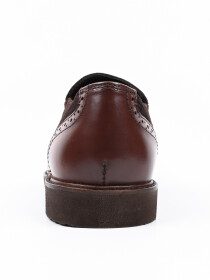 Men Brown Wingtip Leather Loafers