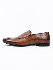 Men Antique Brown Leather Penny Loafers