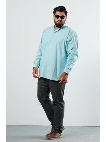 Cotton Celestial Blue Poplin Shirt (Plus Size)