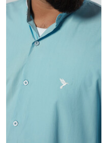 Cotton Celestial Blue Poplin Shirt (Plus Size)