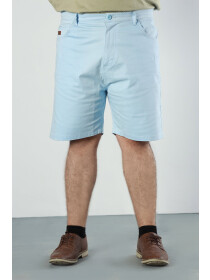 Cotton Ice Blue Chino Shorts (Plus Size)