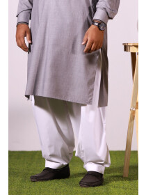 Cotton Mens White Shalwar (Plus Size)