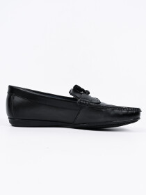Men's Black Antique Fransen Tassel Moccasin Shoes