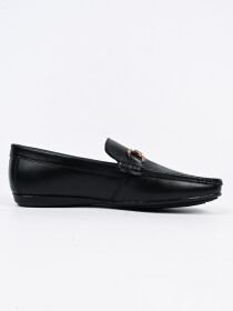 Men's Black Antique Sellado Moccasin Shoes
