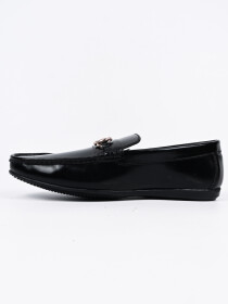 Men's Black Leather Moccasin Shoes
