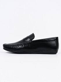 Men's Black Binden Moccasin Shoes