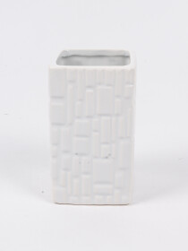 White Textured Ceramic Bathroom Set - 4 Pcs