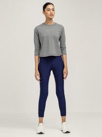 Women's Grey Melange B-Fit Ultimate Stretch Cropped Top