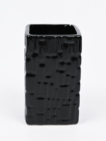 Black Textured Ceramic Bathroom Set - 4 Pcs