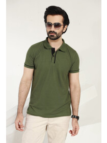 Cotton & Polyester Cypress Green Polo Shirt