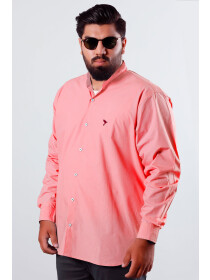 Cotton Tea Pink Button Down Shirt (Plus Size)