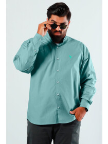 Cotton Surf Blue Button Down Shirt (Plus Size)