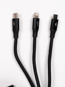 Baseus Rapid 3-In-1 USB To Micro + Lightning + Type-C Cable