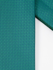 Men Square Green Self Weaved Tie & Pocket