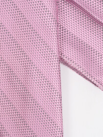 Men Square Light Pink Self Weaved Tie & Pocket