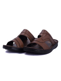 Hand-crafted Leather Tan Casual Slides