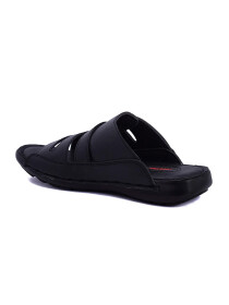 Hand-crafted Leather Black Casual Slides