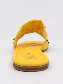 Women Flat Yellow Casual Slides
