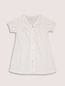 Girls' White Pleated Tunic Shirt