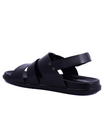 Men Plain Black Designed Sandals