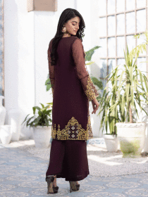 Maroon Flame – Organza 2 Pc Ready To Wear
