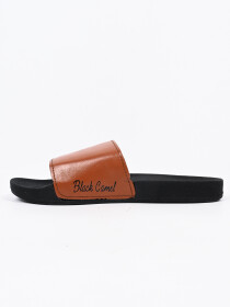 Men Hand-Crafted Leather Brown Casual Slides