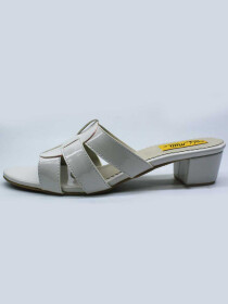 Women white high-quality comfortable heels