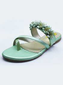 Women Mint Blue Floral sandal