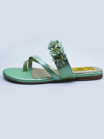 Women Mint Blue Floral sandal