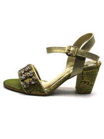 Women Green Heel Fancy Sandal