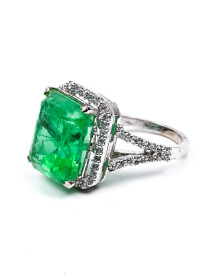 925 Emerald top ring