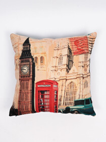 London Landmarks Jute Cushion Cover