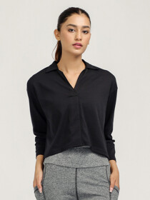 Women's Black B-Fit Quick Dry Collared Shirt