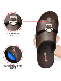 Attic Men's Brown Durable Slippers