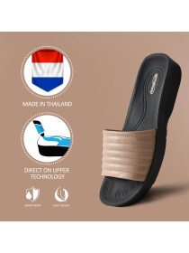 Beige Arch Support Slide Sandals for Women