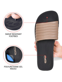 Beige Arch Support Slide Sandals for Women