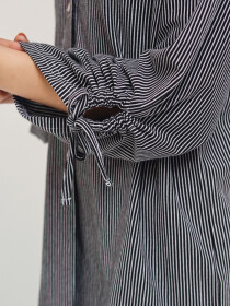 Women's Black Striped Collar Shirt