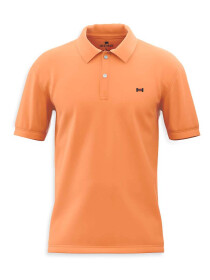 Men's Orange Polo Shirt With Black Undercollar Lining