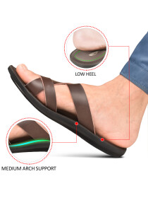 Men’s Split Toe Brown Strappy Sandals