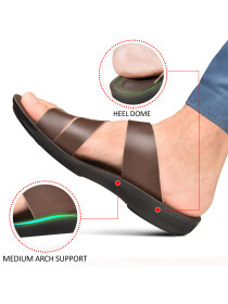 Men’s Casual Brown Slide Sandals